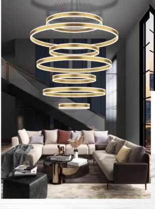 Picture of Customized Modern Simple Acrylic Round Circle Ring LED Lamp 