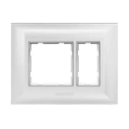 Picture of Anchor Ziva 2 Module White Cover Plate with Chrome Collar & Base Frame, 68902-C (Pack of 20)