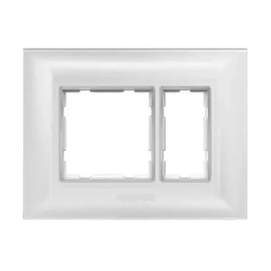 Picture of Anchor Ziva 2 Module White Cover Plate with Chrome Collar & Base Frame, 68902-C (Pack of 20)
