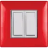 Picture of Kolors KBC Selekt Red with Silverline Polycarbonate Modular Switch Cover Plate 2 Module 753702 (BRF)