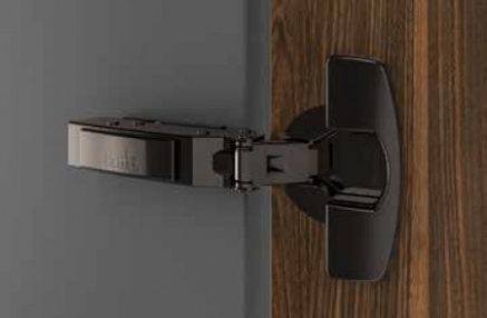 Picture of Obsidian Black Sensys Hinge - 24 mm - 16 Crank with Mounting Plate and Cover Cap