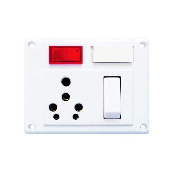 4063 Switch Socket 5 In 1 With Fuse & Indicator (Unbreakable ...