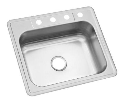 Picture of Jindal Mirror Finish 533.4x457.2x203.2 mm (21"x18"x8") Single Bowl Stainless Steel Kitchen Sink - 1 mm