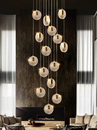 Picture of Hanging Chandelier Modern Pendant Lamp Ceiling Lamp Living Room Dining Table Light Villa Luxury Staircase Chandeliers