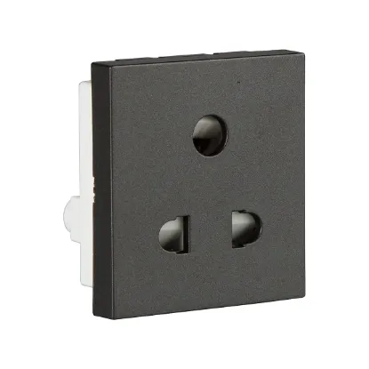 Picture of 6 A 3 Pin shuttered socket grey