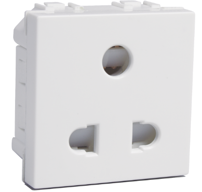 Picture of 6 A 3 Pin shuttered socket white