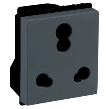 Picture of 6 A/16 A 3 Pin shuttered socket grey