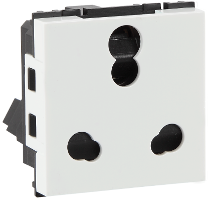 Picture of 6 A/16 A 3 Pin shuttered socket white