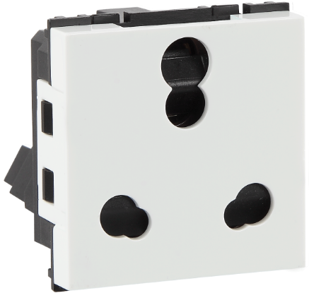 Picture of 6 A/16 A 3 Pin shuttered socket white