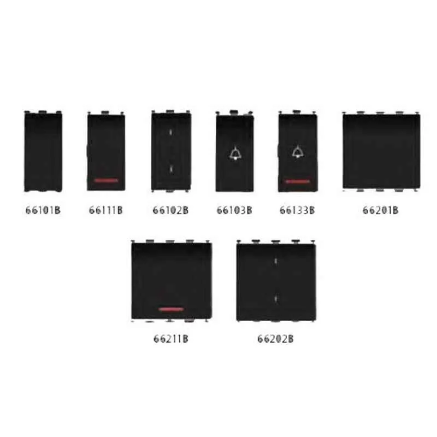 Picture of Anchor Roma 10A 1 Module Black Bell Push Switch with Indicator, 66133B, (Pack of 20)