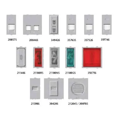 Picture of Anchor Roma Classic 1 Module Silver RJ45 Receptor, 35774S (Pack of 20)