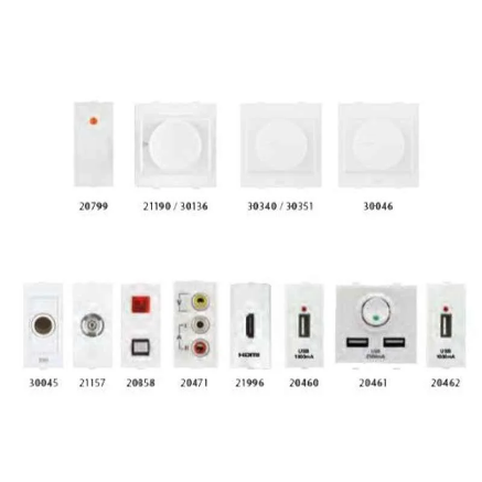 Picture of Anchor Roma Classic White Single TV Socket Outlet, 21157, (Pack of 20)