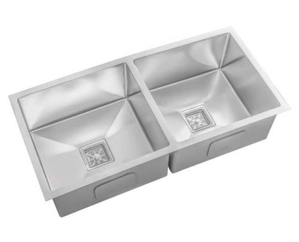 Picture of HDB37189 Bathsense Series Matte Finish Hand Made Double Bowl Sink - 37x18x9 Inch (925x450x225 mm)