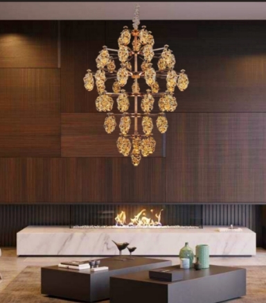 Picture of LIGHT CASA LED CCT D1300 H1700 (+CHAIN) METAL+ CRYSTAL (GOLD + NICKLE)