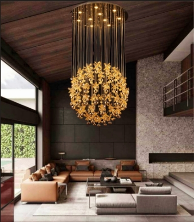 Picture of LIGHT CASA LED  D800 H2000 METAL+CRYSTAL (GOLD+AMBER)