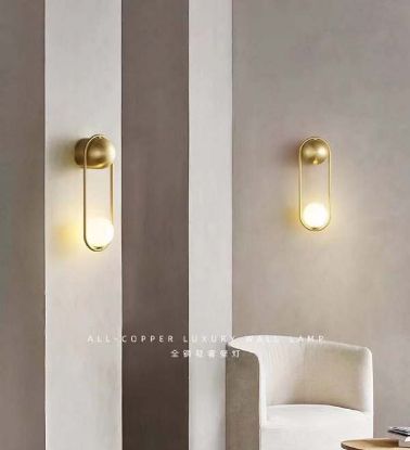 Picture of Light Casa E27 H400 D150 WL1004 METAL + GLASS BRASS + MILKY