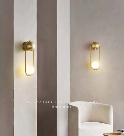 Picture of Light Casa E27 H400 D150 WL1004 METAL + GLASS BRASS + MILKY