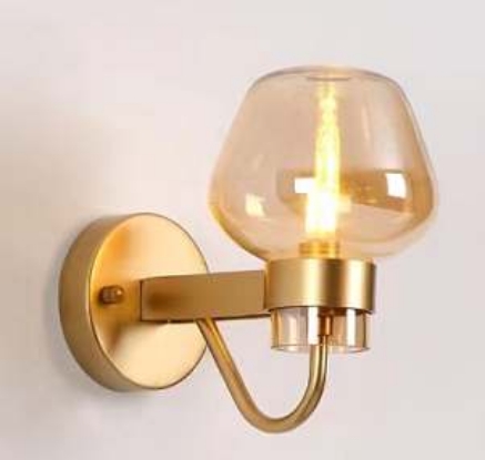Picture of Light Casa E1427 W150 LCWL6033 METAL + GLASS BRASS + AMBER