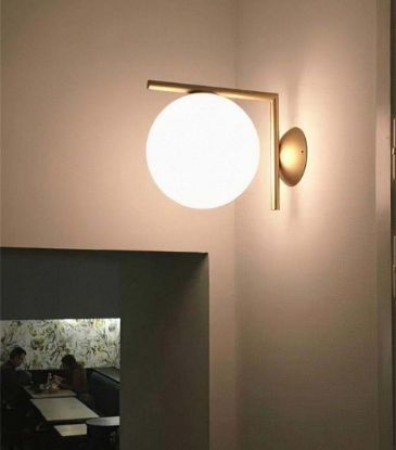 Picture of Light Casa E27 D150 LCWL3231 METAL + GLASS BRASS + MILKY