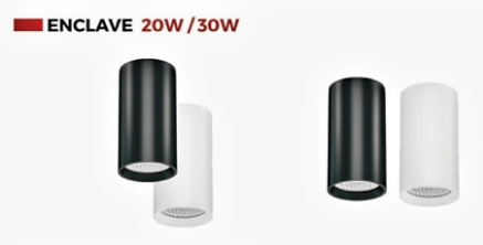 Picture of ENCLAVE COB SURFACE ALT0336 30W CCT WH/WW/NW D80 X H 155MM 2000LM 38*  BLACK / WHITE