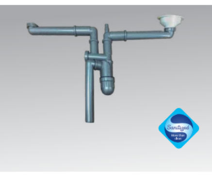 Picture of Franke Plumbing kit -2 Bowl Siphon, sanitized, fully assembled, Plastic    