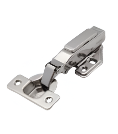 Picture of Hinge Slow Motion Half Overlay - SS304 - with 4 hole Mounting Plate - SS304 - Satin Stailess Steel