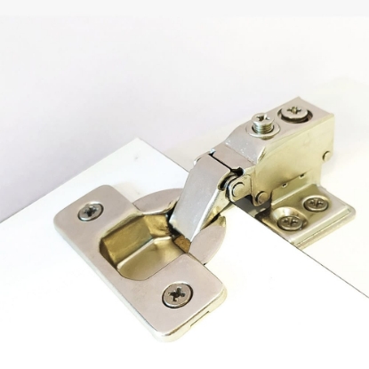 Picture of  Short Arm Hinge with 4 hole mounting plate - Nickel Plated