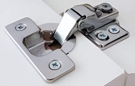 Picture of  Short Arm Hinge with 4 hole Mounting Plate SS304 - Satin Stainless Steel 