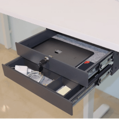 Picture of Safe Drawer Mini - Double  (with felt mat) - Anthracite / White Texture 