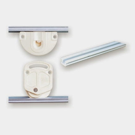 Picture of Sliding Cabinet Shutter Fitting - White / Brown