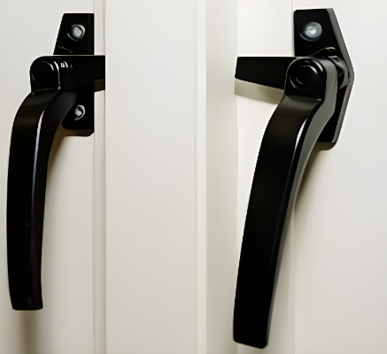 Picture of Euro Window Handle 4 Hole - Brown/Black/Silver/Ebco Window White