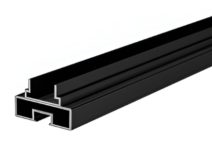 Picture of Aluminium Door Profile Horizontal -Top & Bottom with sleeve - for Sliding Door/Partition System - Black