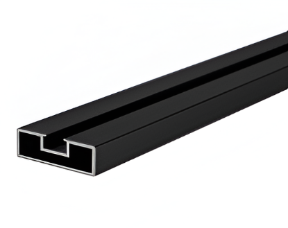 Picture of Aluminium Door Profile Vertical with sleeve - for Sliding Door/Partition System - Black