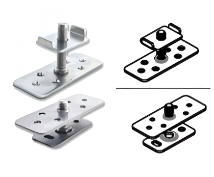 Picture of Fixed Door Bracket Kit - Wood - for Sliding Partition System - Zinc Plated White