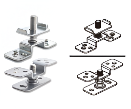 Picture of Fixed Door Bracket Kit - Aluminium - for Sliding Partition System - Zinc Plated White