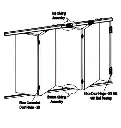 Picture of Wood Sliding Folding System - Top Sliding Assembly - Zinc Plated White