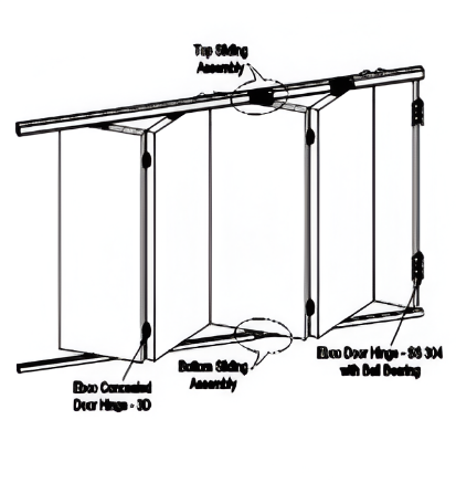 Picture of Wood Sliding Folding System - Bottom Sliding Assembly - Zinc Plated White