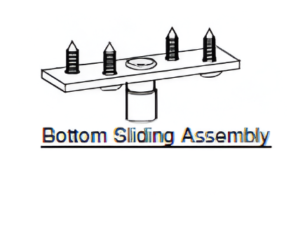 Picture of Wood Sliding Folding System - Bottom Sliding Assembly - Zinc Plated White