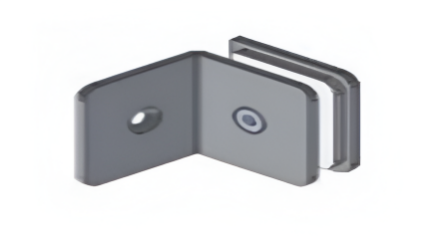 Picture of 90° Wall to Glass Connector - Brushed Steel