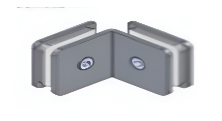 Picture of 90° Glass to Glass Connector - Brushed Steel