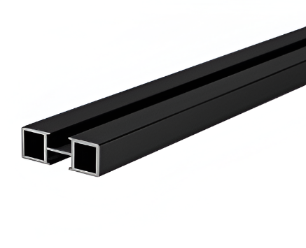 Picture of Aluminium Door Profile Partition with sleeve - for Sliding Door/Partition System -  Black