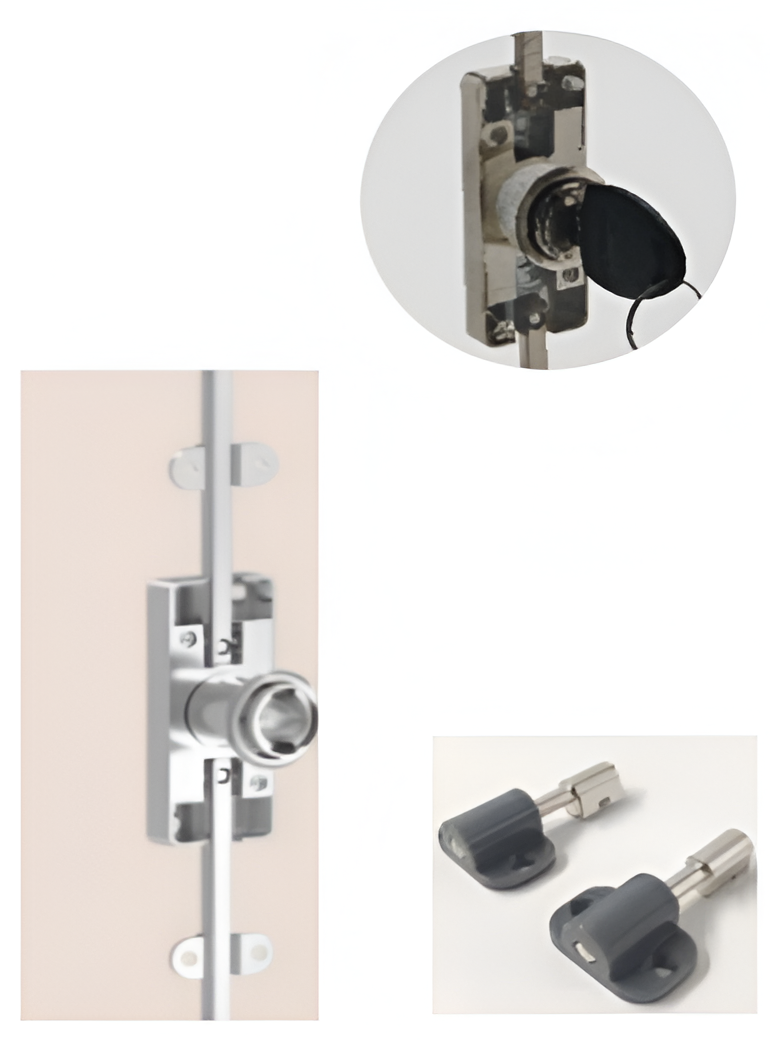 Wardrobe Lock - 2 Point - Inset - 22mm - Nickel Plated | BuidingSteps