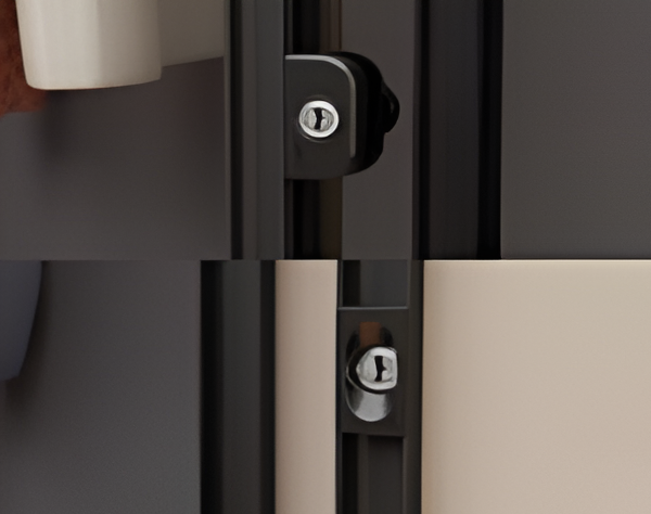 Walk-in Sliding Push Lock - Glass / Wood - Black/Champagne Gold/Brushed ...