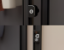 Picture of Walk-in Sliding Push Lock - Glass / Wood - Black/Champagne Gold/Brushed Gold