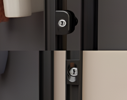 Picture of Walk-in Sliding Push Lock - Aluminium - Black/Champagne Gold/Brushed Gold