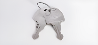 Picture of Square Lock 22 mm - with Folding Key - with Receiver Plate - Nickel Plated