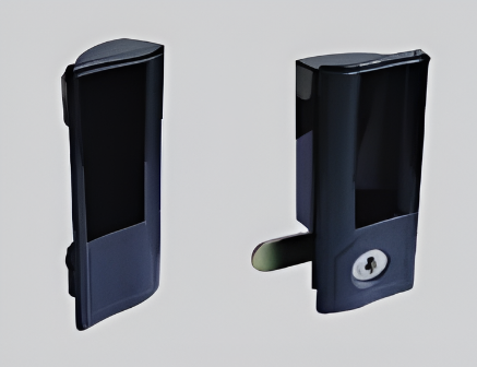 Picture of Steel Cabinet Lock cum Handle - without handle set - Nickel Plated