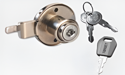 Picture of Multi Purpose Lock - Round Cranked / Multi Purpose Lock - Round Cranked with Metal Keys - Nickel Plated