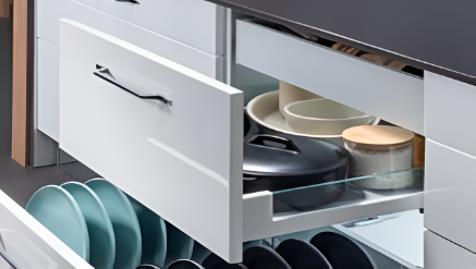 Picture of Pro-motion Drawer System 122 - SLIM3 with Glass - White/Anthracite