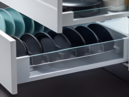 Picture of Pro-motion Drawer System 172 - SLIM3 with Glass - White/Anthracite